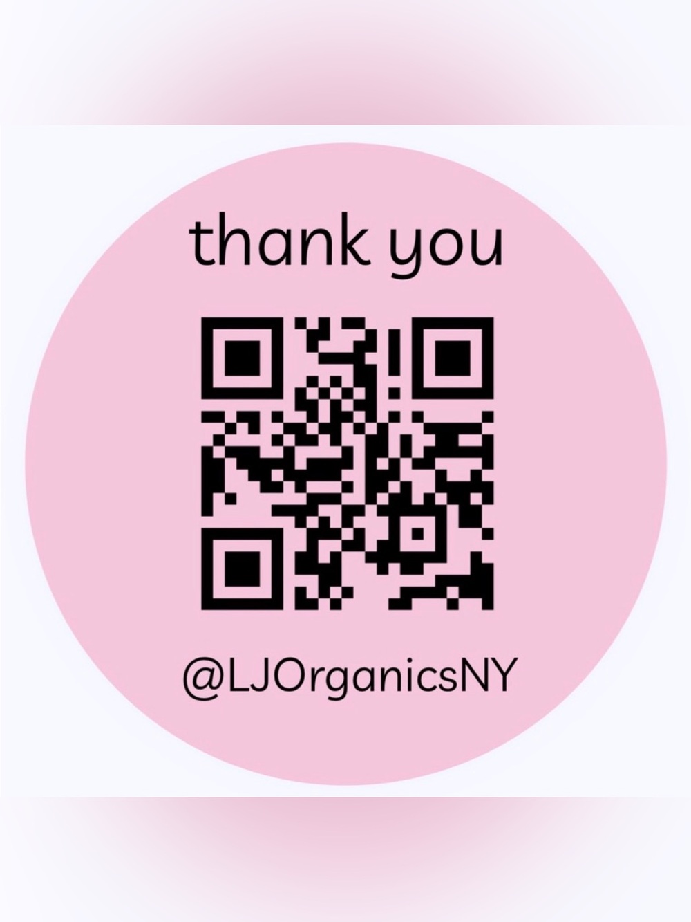 50 CUSTOM STICKERS - 2” ROUND - THANK YOU - W/ YOUR QR CODE & CLOSET NAME - PINK
